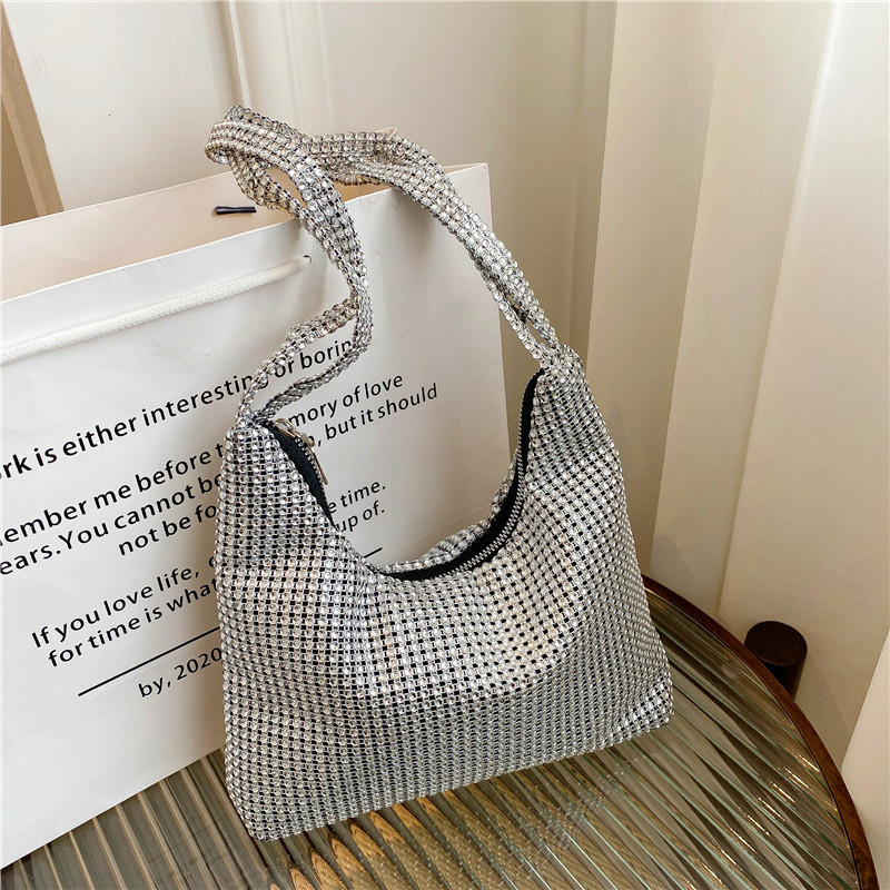 2022 Spring and Summer High-end Women's Bag Full Diamond Vegetable Basket Bucket Bag Vesicular Bag Handbag Shoulder Crossbody Bag