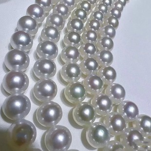 Pearl Round High Intensity Pearl Necklace Comparable to Australian White Cold Light Mother Chain Natural Freshwater 9-11mm Edison