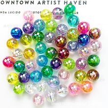 规格齐全七彩AB幻彩圆珠泡珠 彩色亚克力珠幻彩泡泡珠diy饰品辅料