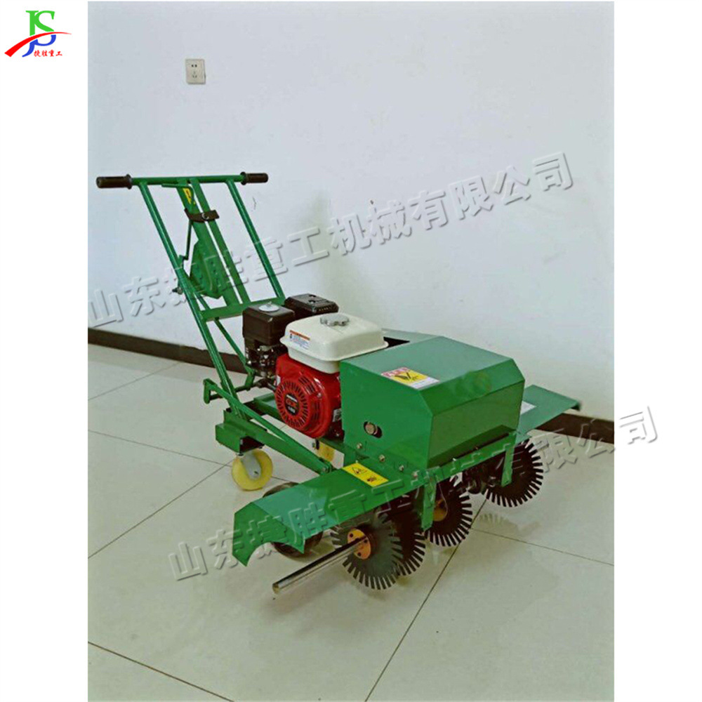 Máquina de dibujo de césped empujada a mano Máquina de corte de césped de cultivo de césped Máquina de trasplante de césped de gasolina pequeña