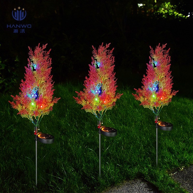 led太阳能灯地插灯彼岸花百合花玫瑰花仿真花蒲公英草坪铜线灯串|undefined