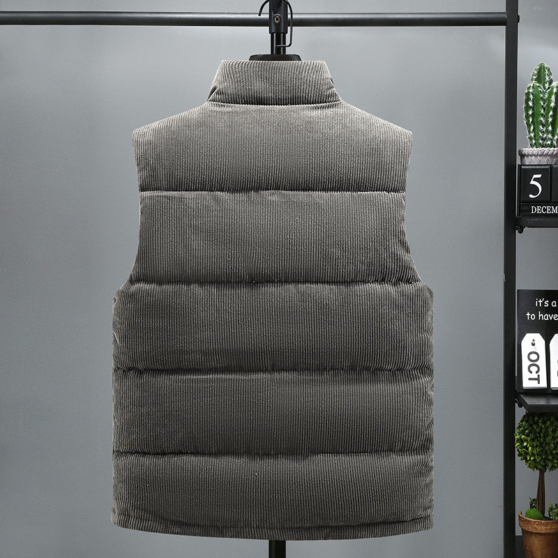 Nuovo gilet in velluto a coste di cotone alla moda, autunno e inverno, casual, spesso, caldo, con spalle larghe, taglie forti, tendenza maschile_voghion.com