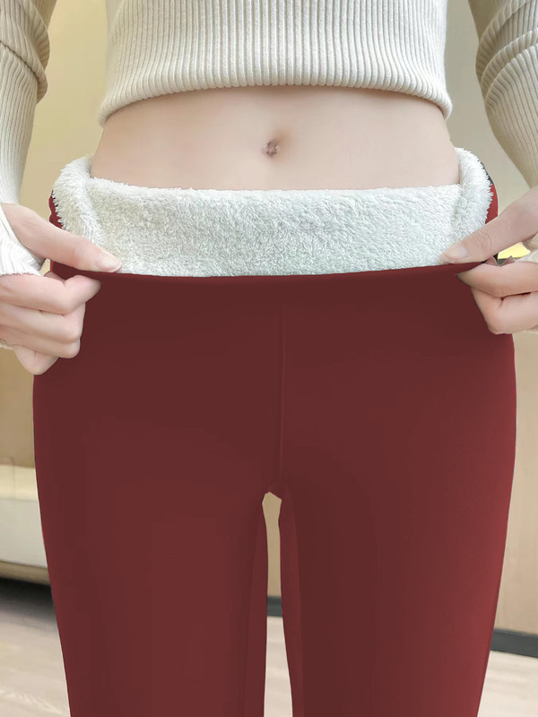越境temu人気スポット秋冬ラムベルベット厚みのあるベルベットタイトウォームパンツストレッチレギンス大きいサイズ|undefined