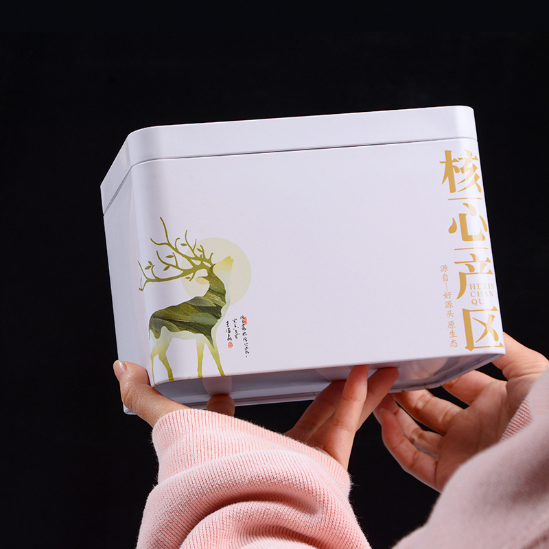 大号半斤装白茶通用马口铁铁罐包装盒礼盒方形伴手礼空罐茶叶罐