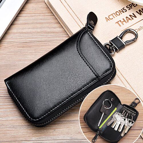 Key bag key bag men's large capacity genuine cowhide business home simple zipper waist hanging car multi-function card holder
