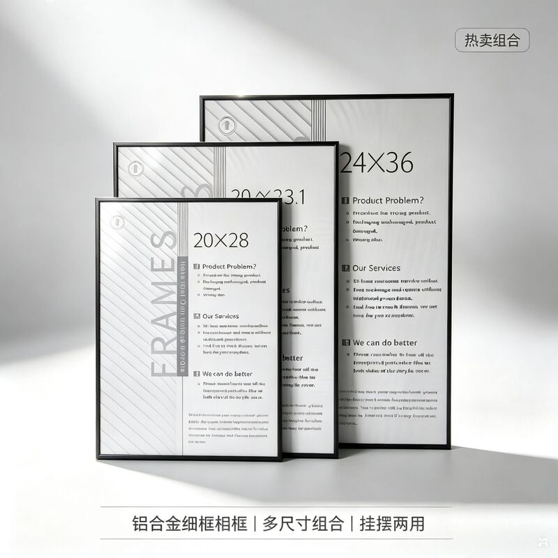 Cross-Border A2 Aluminum Alloy Poster Frame A1 Advertising Black A3 Wall-Mounted Gold A4 Silver Picture Frame 11*14
