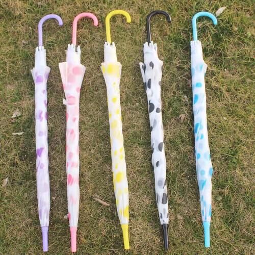 5YA1 wholesale long handle dance performance umbrella transparent cute children male and female student gift umbrella frosted advertising lo