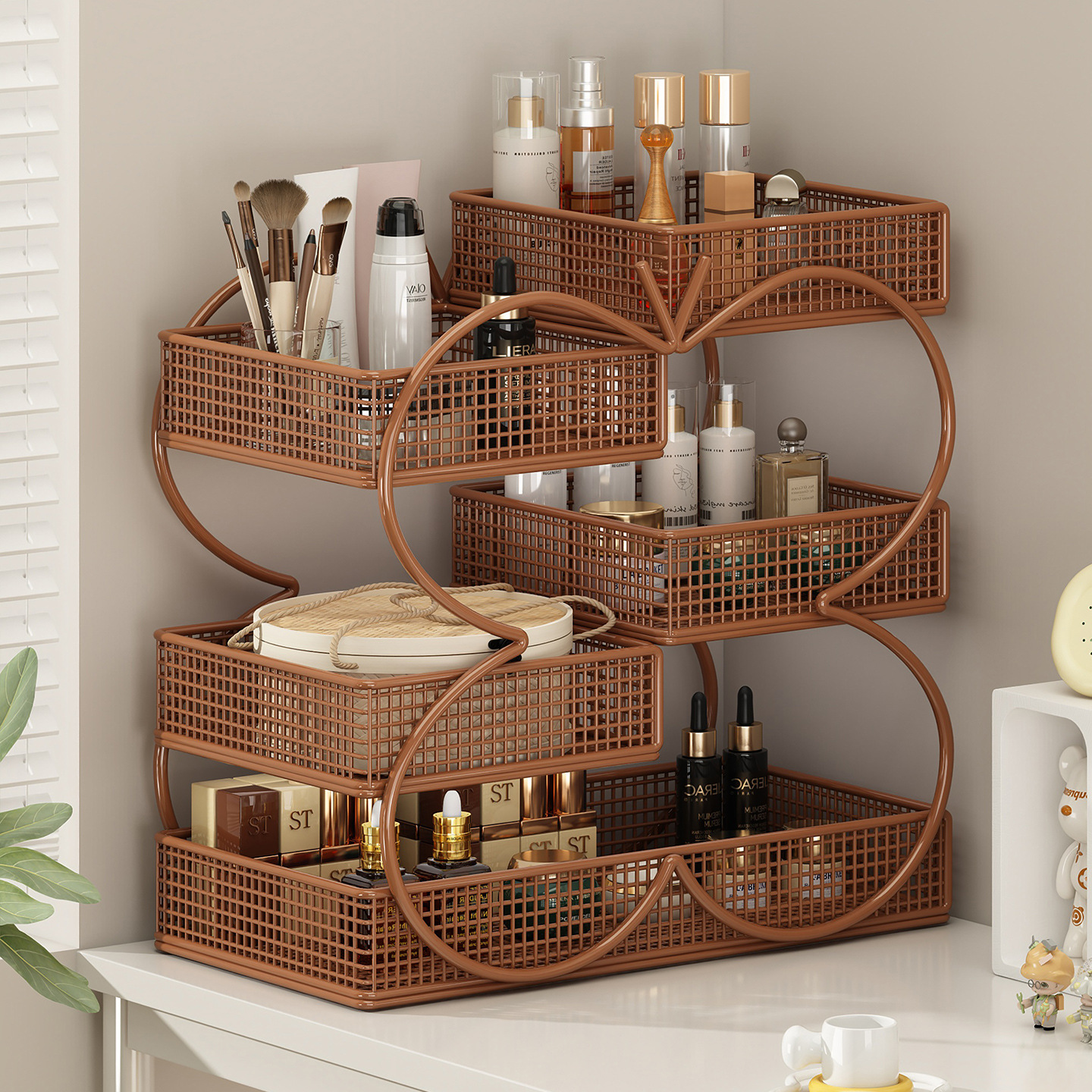 Cosmetics Storage Box Bathroom Vanity Tabletop Storage Rack High-End Large-Capacity Skin Care Product Mask Storage Rack