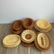 日式果盘仿藤编客厅零食筐厨房蔬菜收纳筐野餐篮面包篮家用水果篮