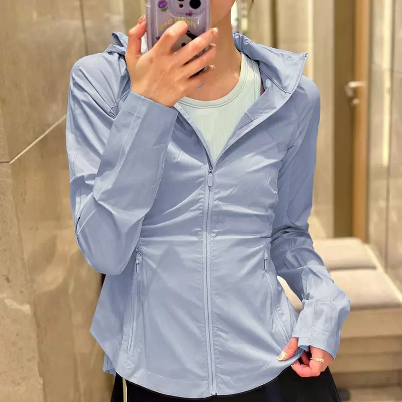 户外防晒衣女夏季连帽透气轻薄运动外套皮肤衣速干修身防晒服