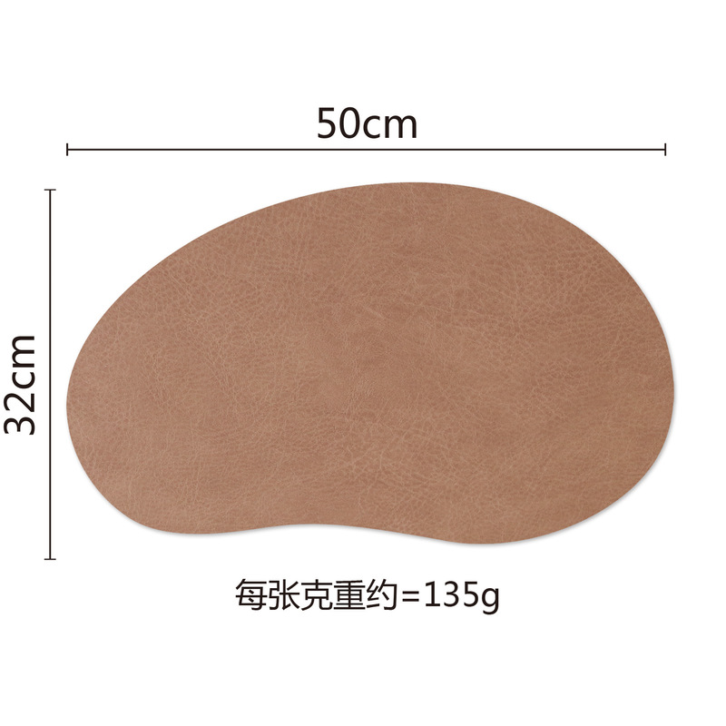 新しいマンゴー型牛革パターンプレースマット pu レザー西洋プレースマット断熱防水耐油正方形ディナープレートテーブルマットカスタマイズ|undefined