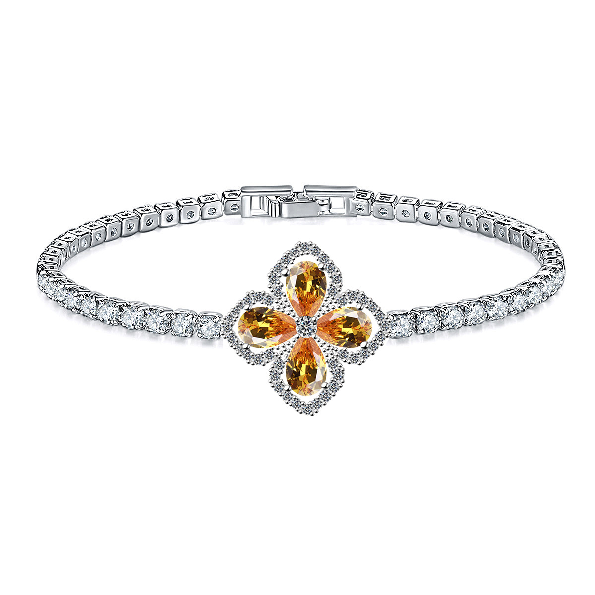 Simple Style Geometric Copper Metal Artificial Gemstones Bracelets 1 Piece