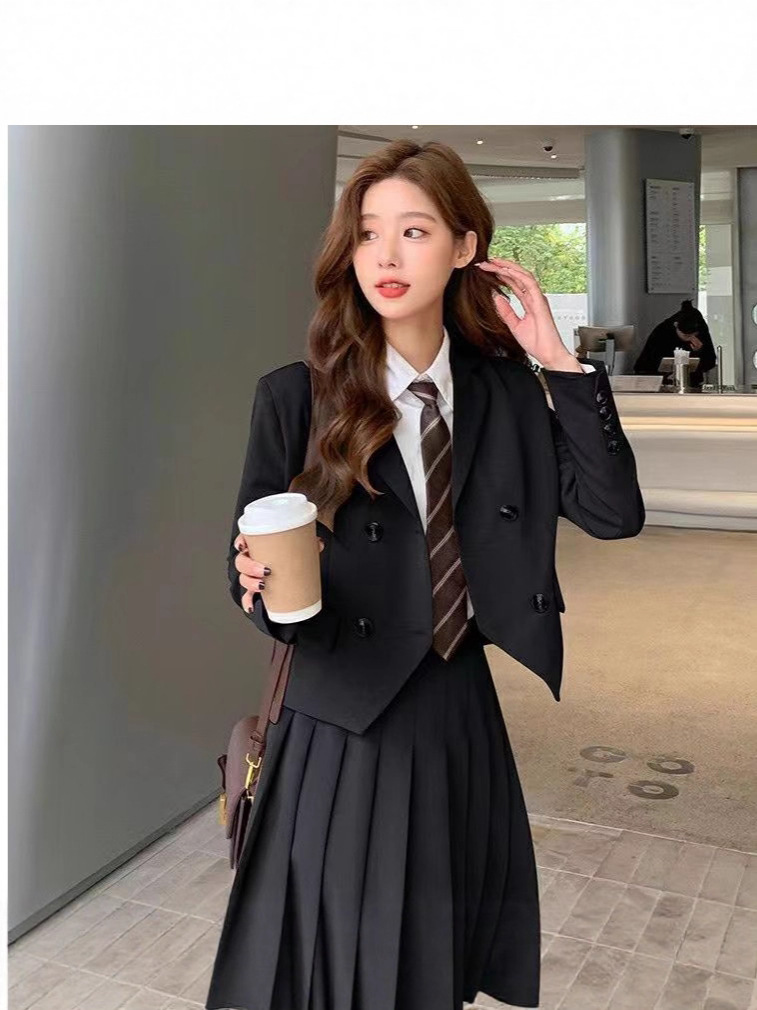 学院风西装套装裙2025春秋新款炸街面试JK制服西服外套女气质日系