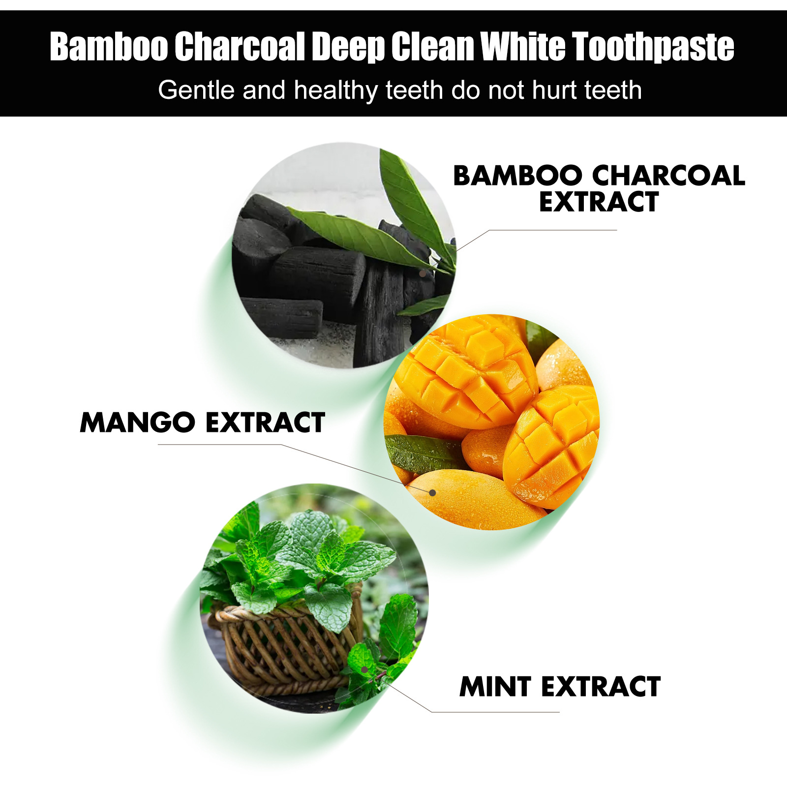 Bamboo Charcoal White Toothpaste Deep Cleaning Oral Care 100ml_voghion.com