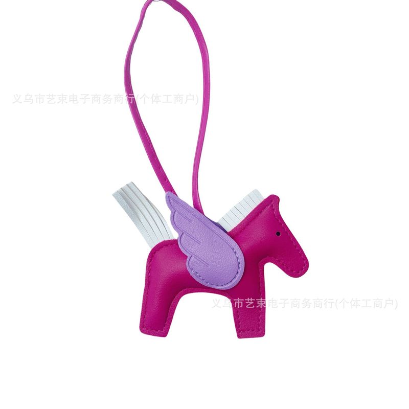 跨境热销小马挂件PU皮革包包挂饰汽车钥匙扣天使飞马包挂件小礼品|undefined