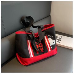 2023春季新款直播好款手提菜籃子包包女復古印花寬肩帶女士單肩包