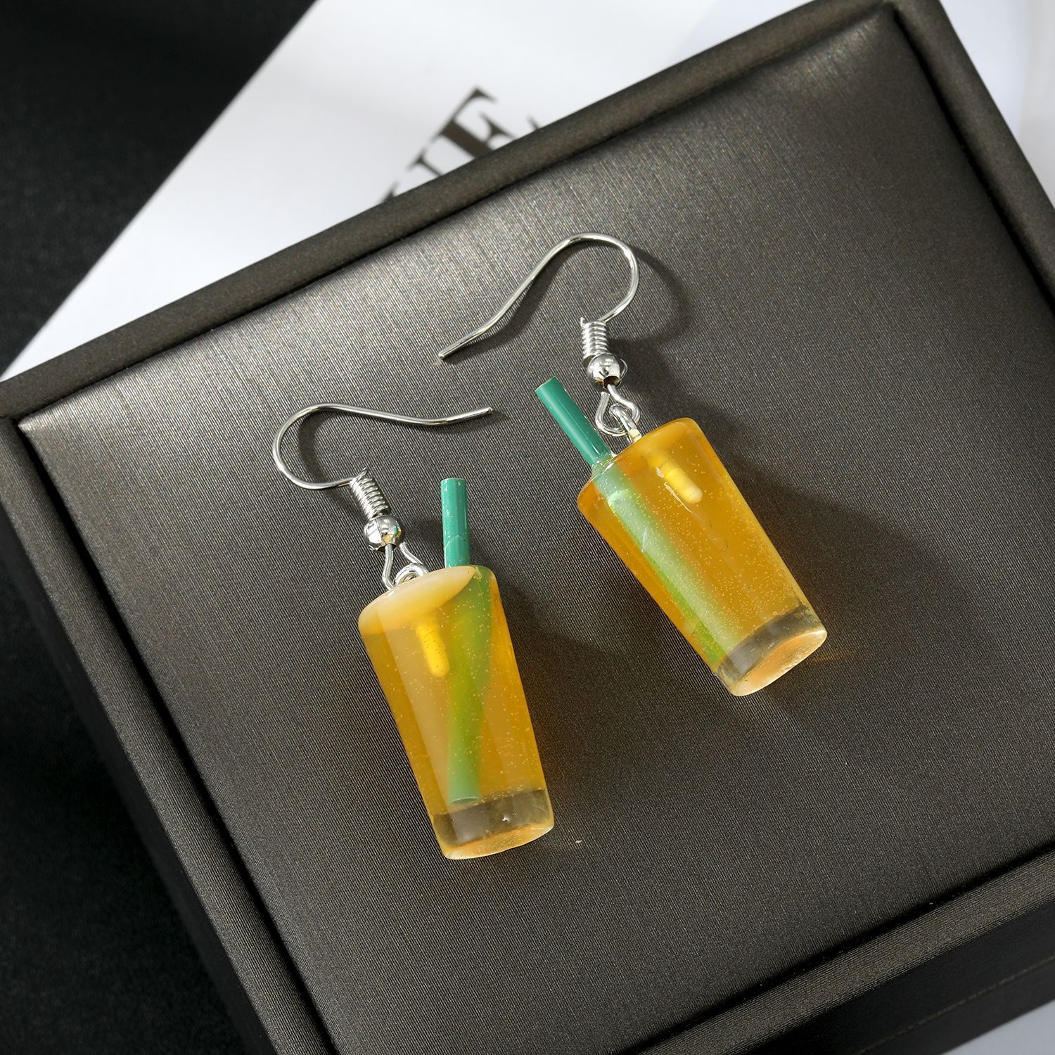 Fashion Jewelry New Drink Bottle Simple Yellow Cup Metal Earrings display picture 3