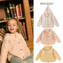 现货LM新款羊毛混纺女宝宝连帽长袖优雅可爱斗篷保暖外套童装套装