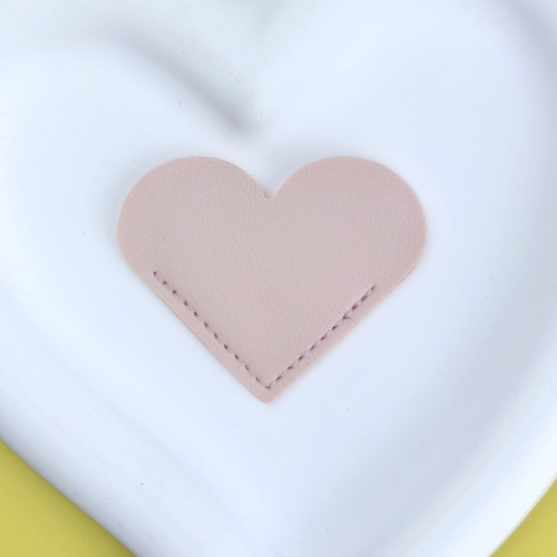 Marcador de Libros de Esquina en Forma de Corazón de Cuero PU para Lectura