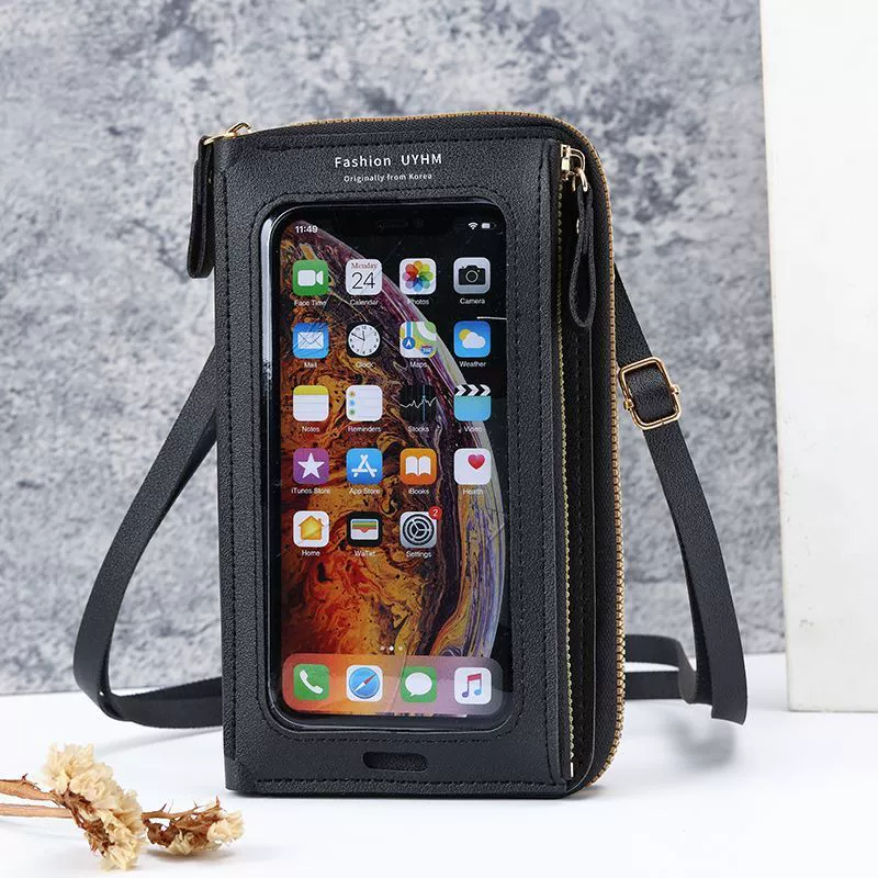 Сумка для телефона, универсальная односторонняя сумка, маленький кошелек, портмоне, мобильный телефон, сенсорный экран, против кражи