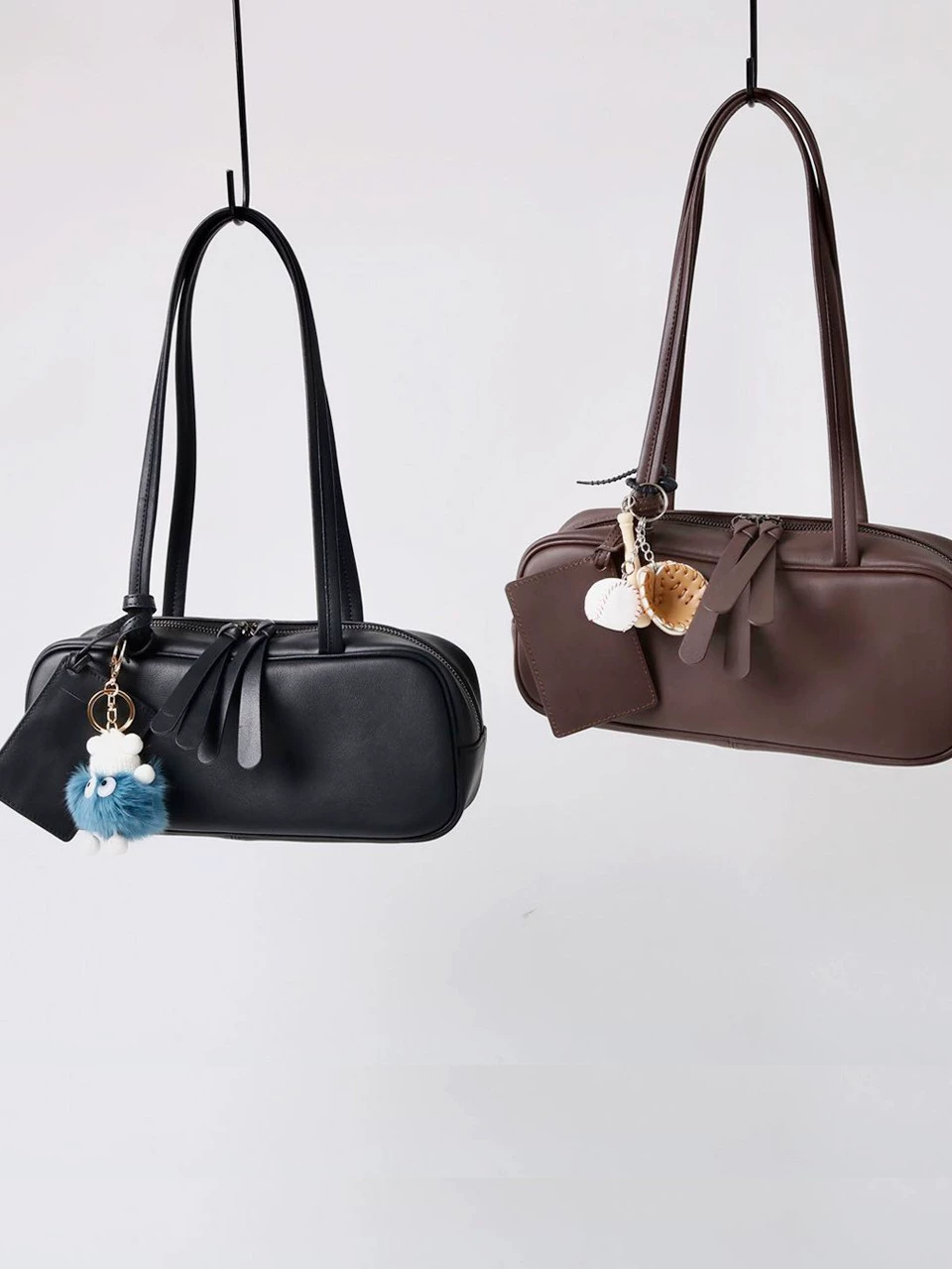 Leather boston bag, small design universal handheld shoulder bag one shoulder, cowhide