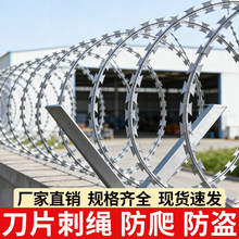 别墅防爬刀片刺绳学校围墙防爬刺工厂厂区防盗刺绳小区防爬刺铁丝