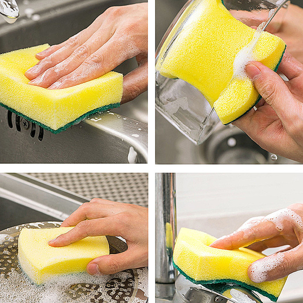 Washing the dishes nano -sponge wipe the magic