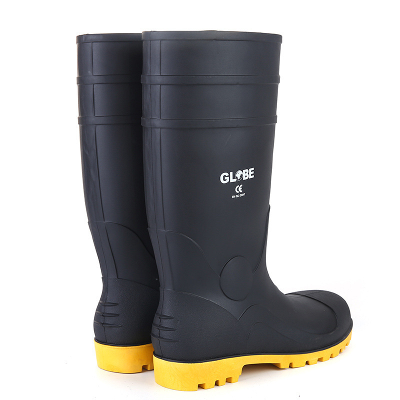 Botas de lluvia de seguridad, impermeables y antideslizantes, caña alta, ideal para trabajo en fábrica y obra