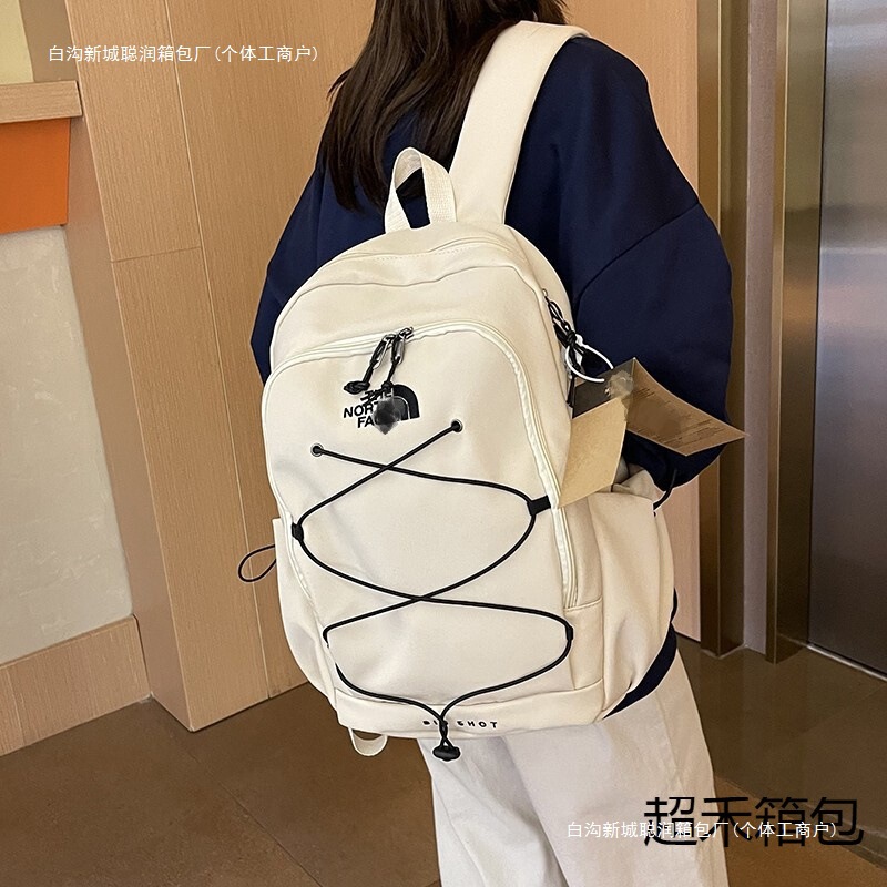 Workwear-Style Large-Capacity Backpack, Unisex Korean-Style Backpack for Junior High School Girls, High School Students, and College Students, Trendy Brand