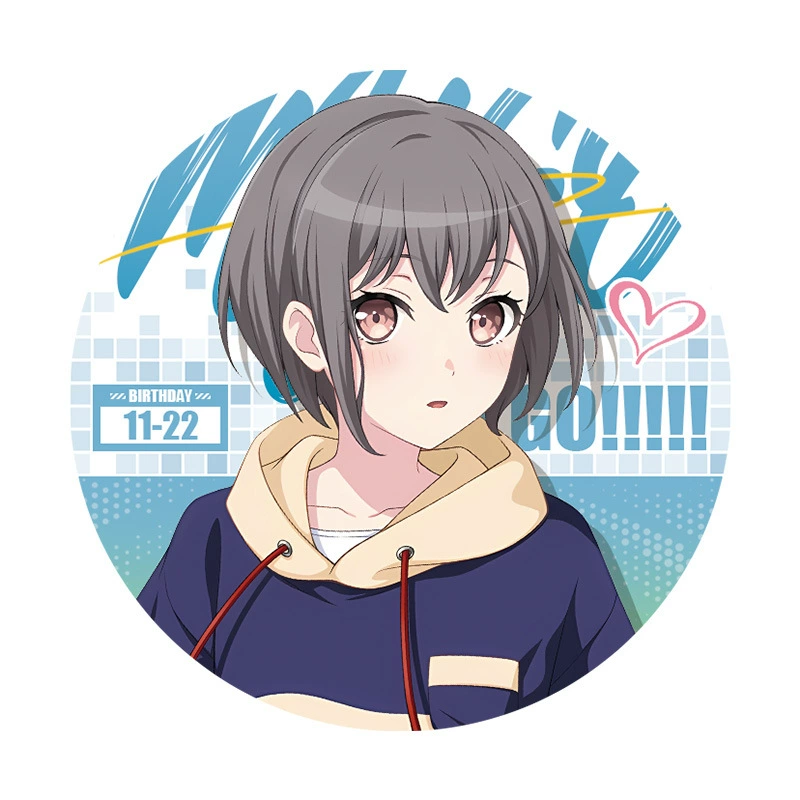 Баннер-значок (BanGDream! My GO) 58 мм голографическая трещиноватая-стеклянная кнопка, баббитовая основа