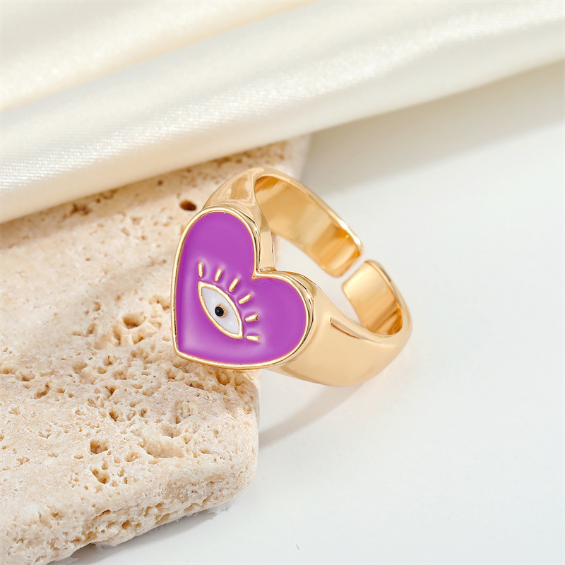 Europe and America Cross Border Ornament Bohemian Colorful Oil Necklace Love Heart Devilu0027s Eye R