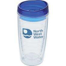 印刷图案水杯16oz螺纹内胆塑料杯DIY双层咖啡杯吸管冷饮杯广告杯