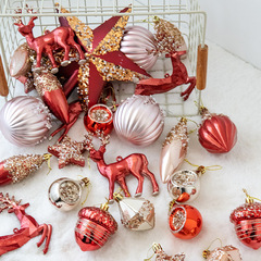 NUCHI クロスボーダー クリスマス 特殊形状ペイント クリスマスボールセット ツリートップスター クリスマスツリーペンダント クリスマスデコレーション