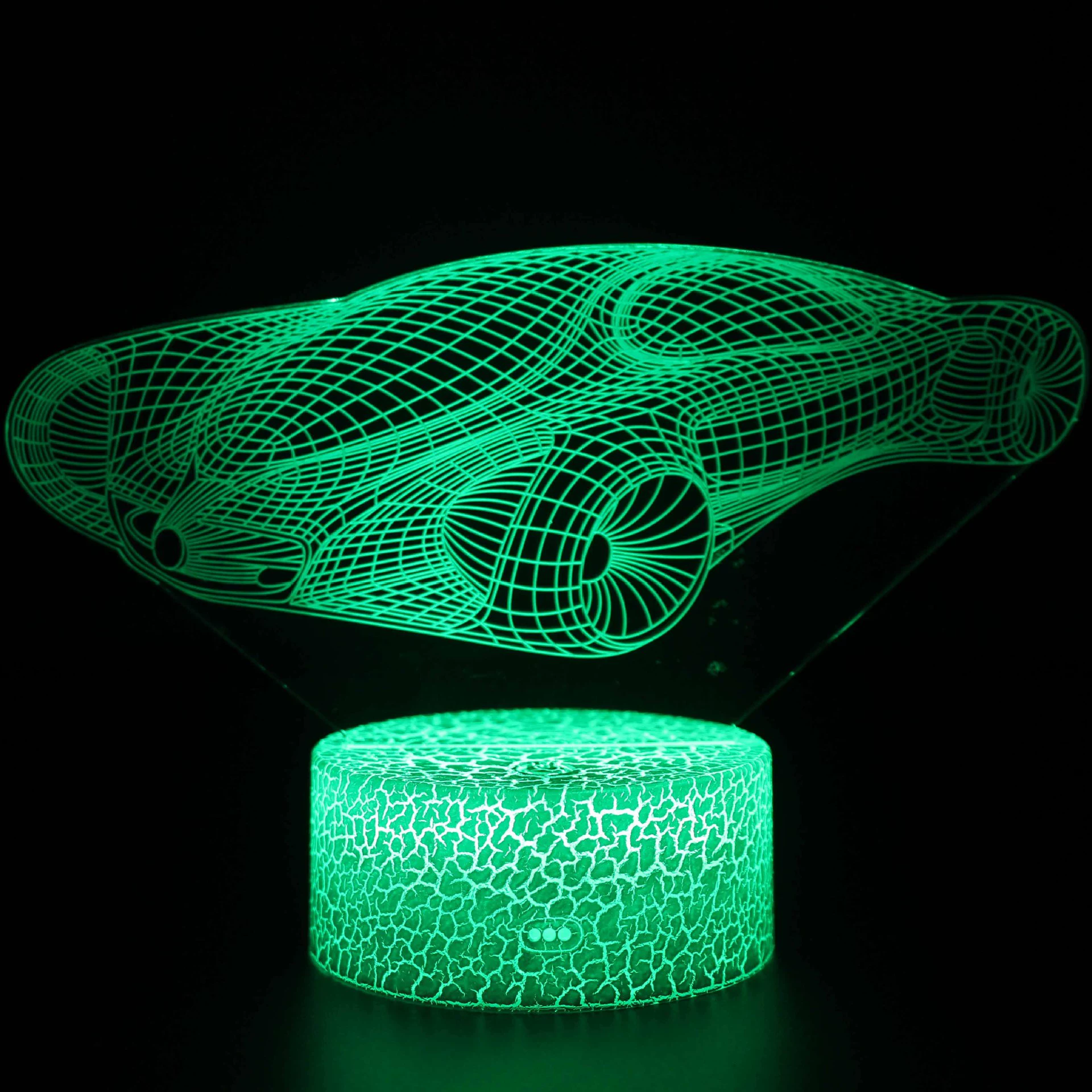 Светодиодная ночная подушка для гонок 3D с проектором, пульт ДУ, акриловая пластина 4 мм, 16 цветов