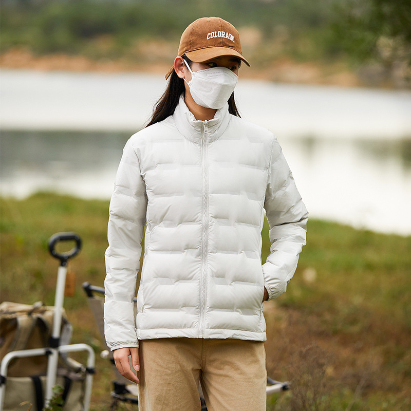 New national standard 90 white duck down graphene down liner warm jacket men's and women's detachable lightweight stand collar down jacket