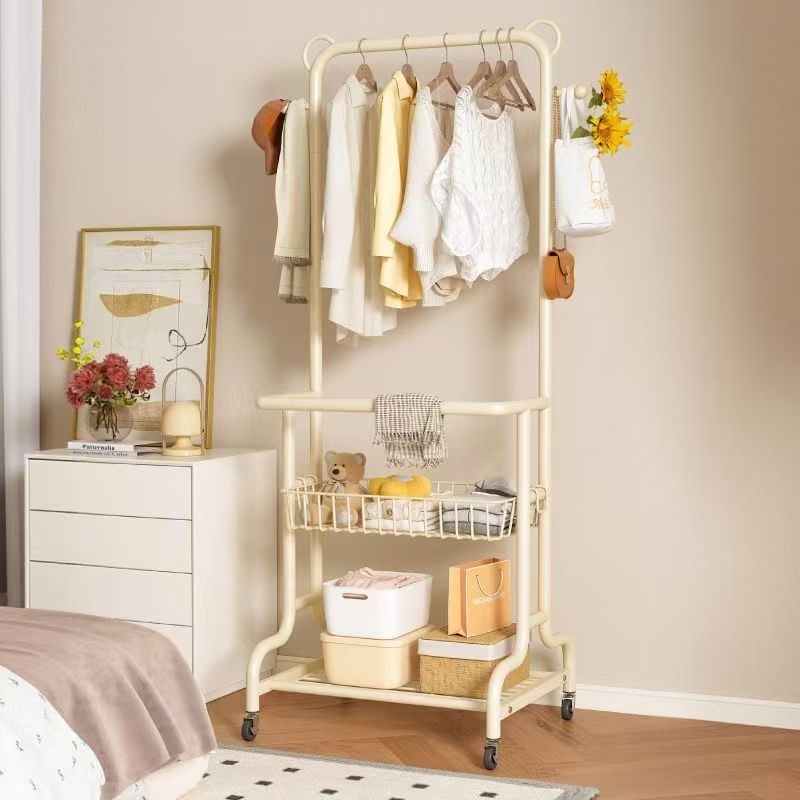 Floor-Standing Coat Rack, Bedroom Movable Clothes Rack, Rental House Living Room Clothes Storage Rack, Creative Coat Rack for Home Use