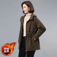 外贸出口    棉衣外套女妈妈装2022秋冬季新款宽松显瘦连帽棉服潮