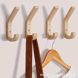 跨境卧室木质衣帽包包挂钩创意单个实木挂衣钩试衣间壁挂式木挂钩