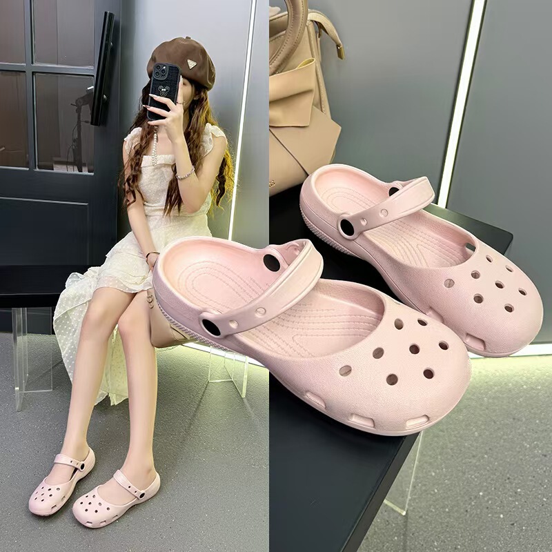 Ballet-Style Perforated Shoes 2026 New Model Slip-On Hollow-Out Beach Sandals Lazy Shoes Summer Beach Sandals