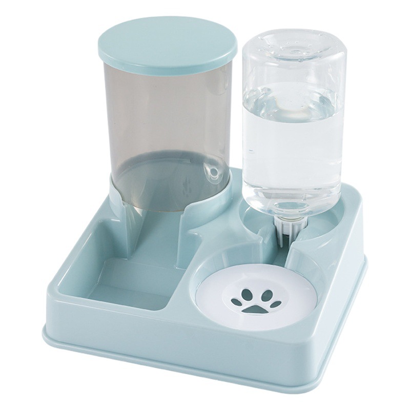 Gato Alimentador automático dispensador de agua integrado gato comida tazón gato tazón perro tazón doble tazón perro gato bebedero