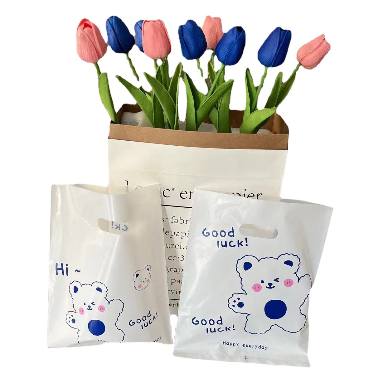 Transparente engrosada regalo cosmético pequeño logotipo fresco simple embalaje regalo Bolso de Plástico con hebilla
