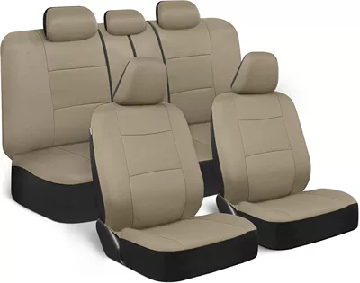Front and Rear Car Seat – Universal seat cover - all-beige-9-piece-set-five-seats