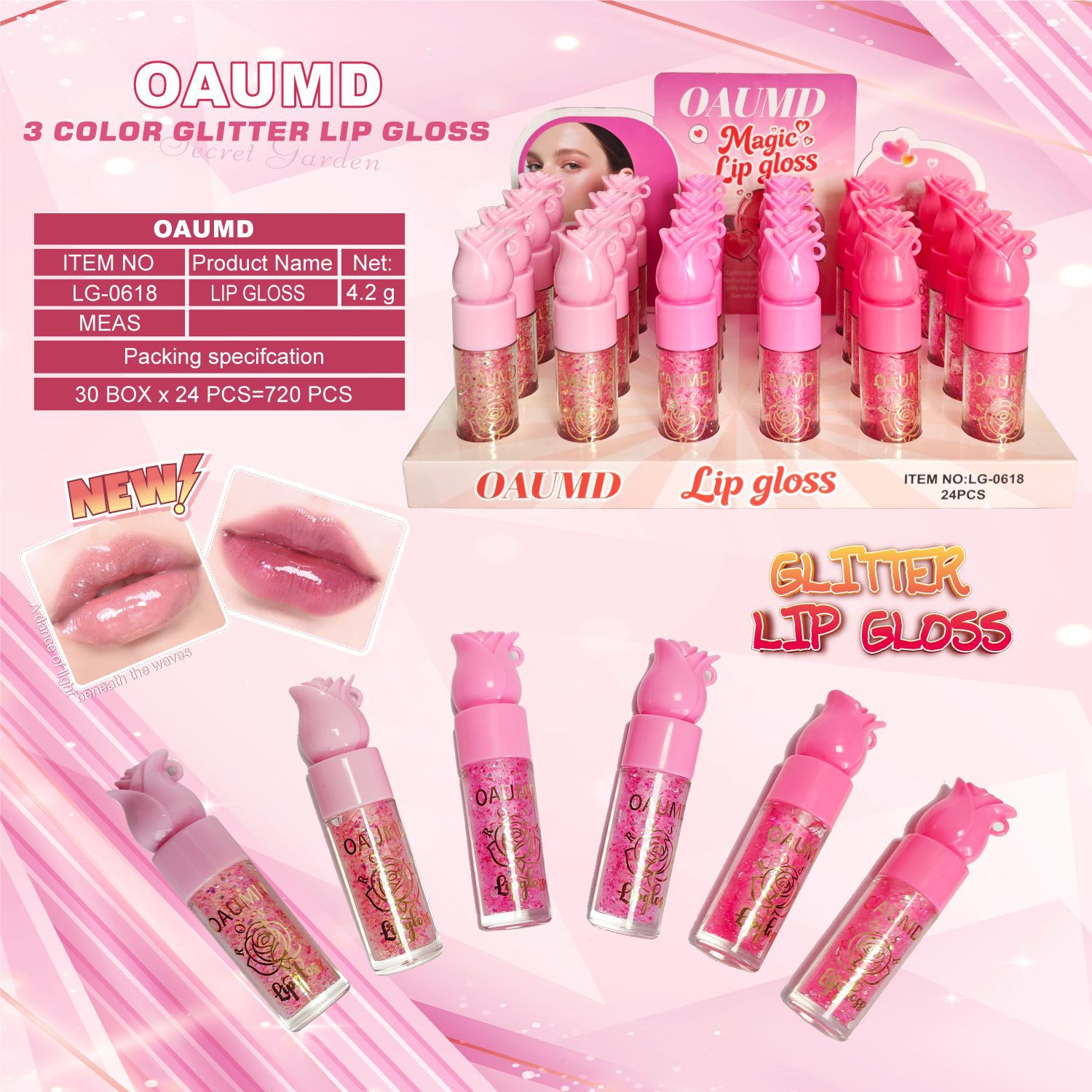 OAUMD comercio exterior transfronterizo nuevo esmalte labial hidratante perdurable colgante de dibujos animados manzana frutas lipstick