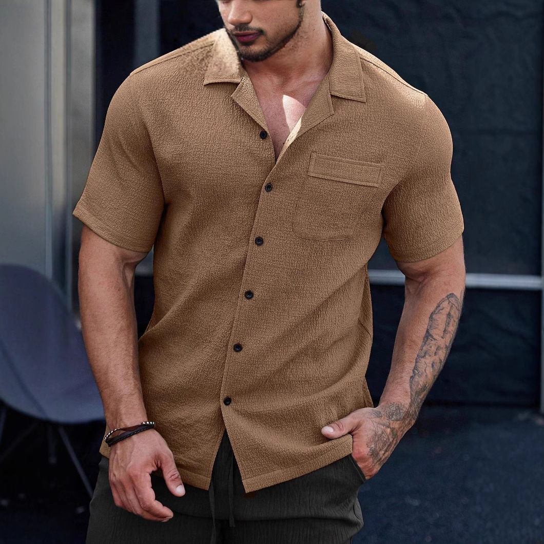 Transfronterizos Europa y América Amazon hombre verano nuevo transpirable no caliente camisa universal camiseta casual ligera y madura camiseta superior hombre