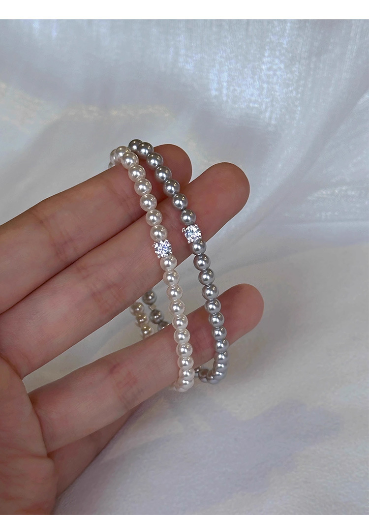 Parelarmband met hart zirkoon bedel voor dames sieraden_voghion.com