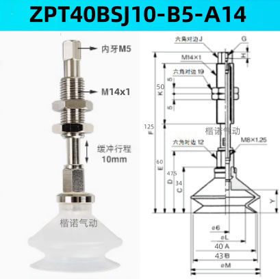 Ventosas de vacío originales ZPT10BNJ10 - B5-A10 / ZPT1300-06-A10-20-25-32-40