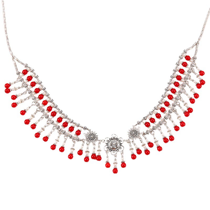 Миссис Ху Чжу Саме головной убор с кисточками на лбу женские экзотические украшения для волос мини-головной убор Ян античный кулон для бровей