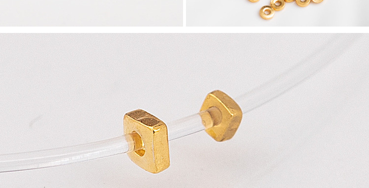 (0045) S925 Silver Gold-Plated Five-Pointed Star Triangle Flying Saucer Wheel Spacer Round Piece Square Piece Gear Spacer Bead Jewelry