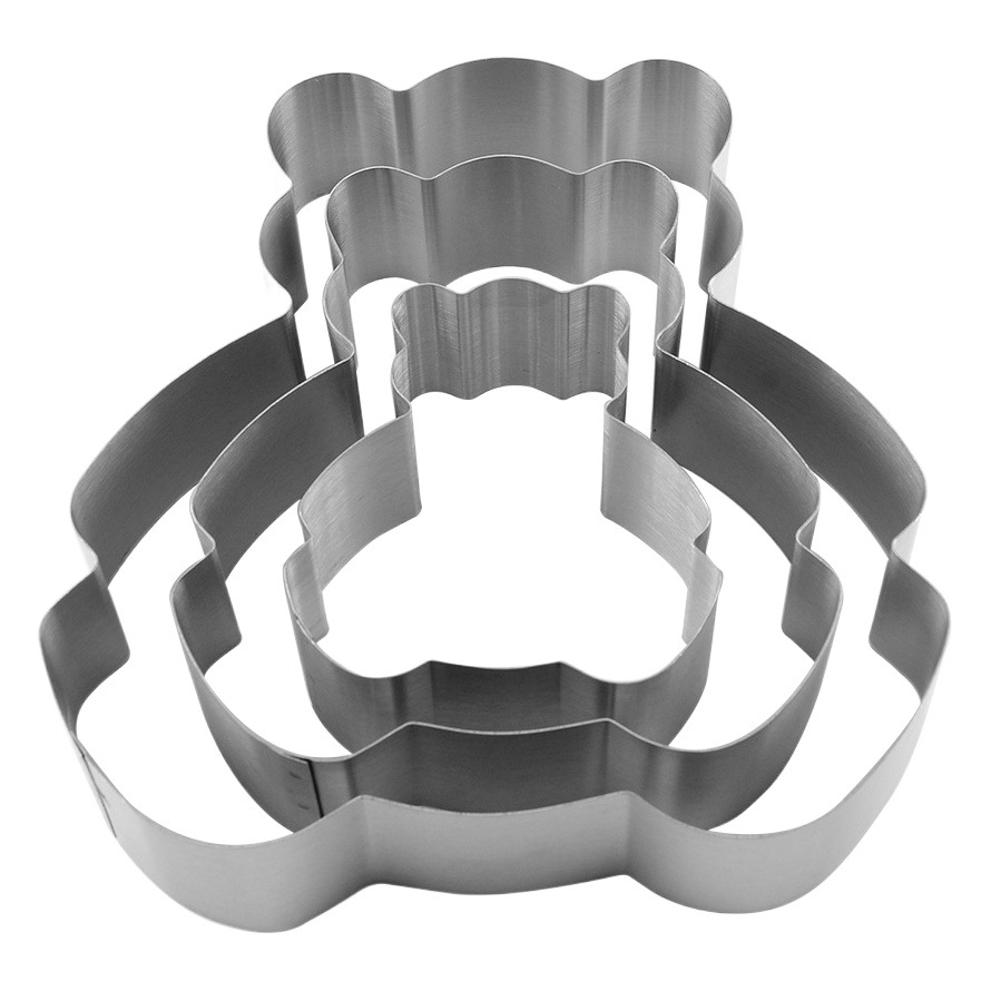 RYJ de 4 pulgadas de 6 pulgadas de 8 pulgadas de acero inoxidable mousse anillo traje molde de la torta en forma de corazón mousse anillo utensilios para hornear