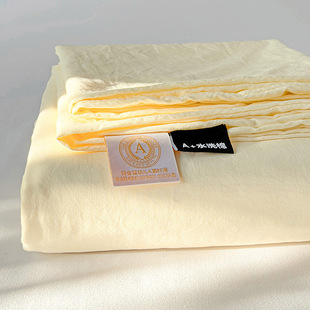 Class a Washed Cotton Bed Sheetss Single Piece Double Plaid Quilt Student Dormitory Single 1.5m Bed Naked Sleeping Three-Piece Set